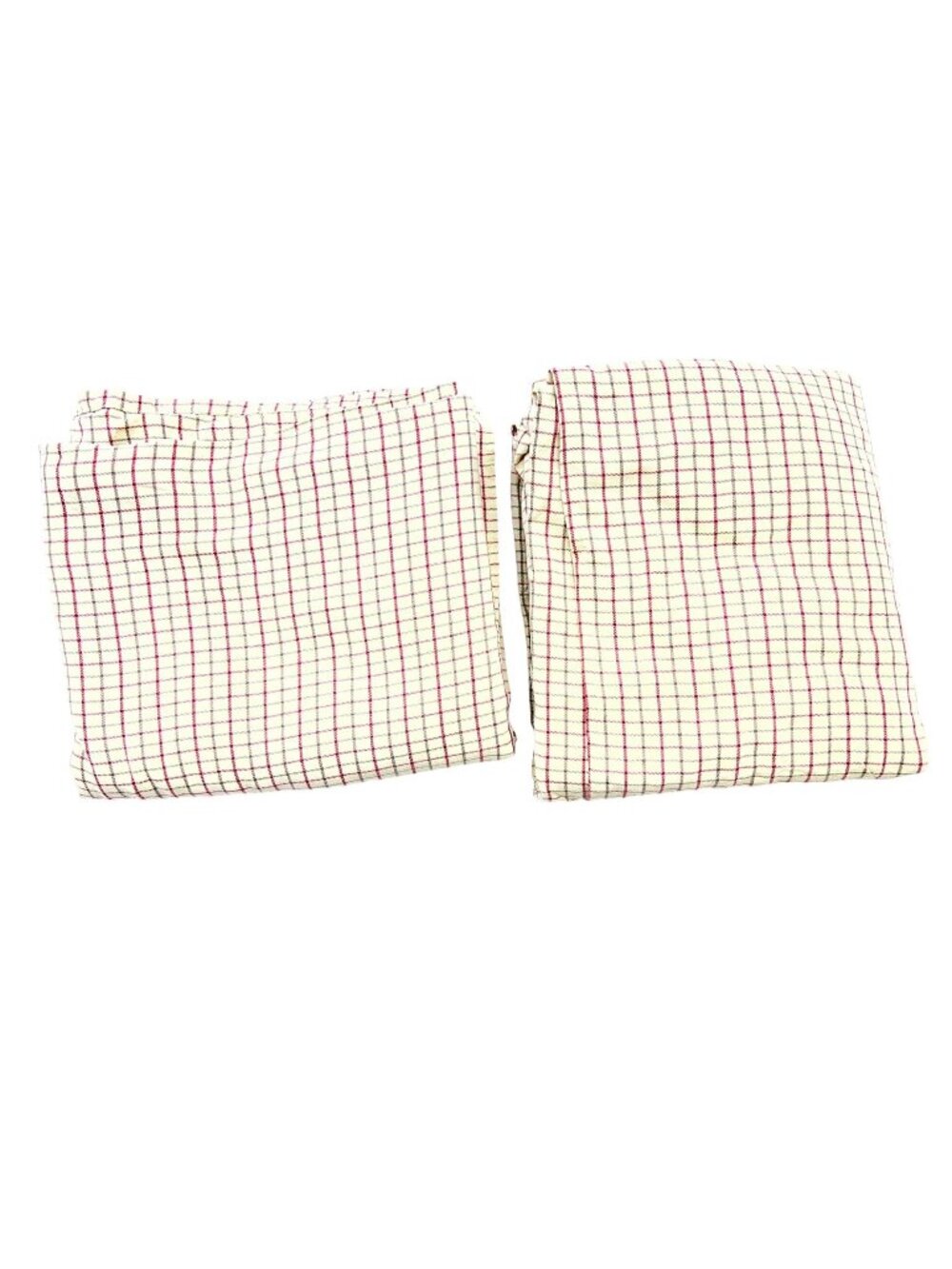 Lot Of 2 Ralph Lauren Home Beige Checkered Cotton Full Fitted & Flat Sheet Set